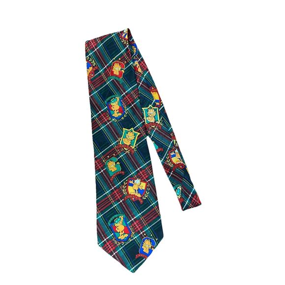 Vintage Cartoon Garfield Cat Tartan Plaid Necktie Multicolor Paws Addiction - Picture 2 of 7